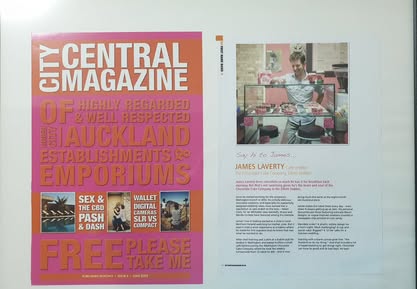 James Laverty, Central City Magazine, Auckland, Brand, Business The Chocolate Cake Company, New Zealand